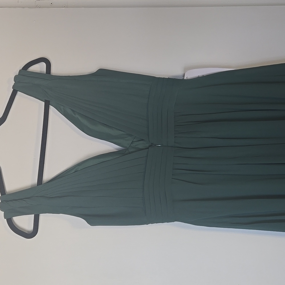 Azazie Green Pleated Maxi Sundress for Wedding Guest - Picture 6 of 9